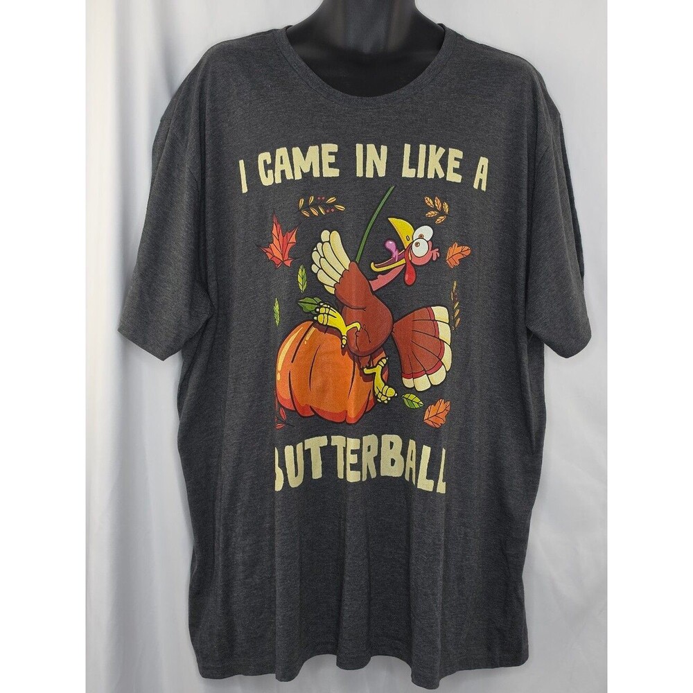 Amazon Men's Graphic Tee Gray Size 3XL I Came In Like A Butterball